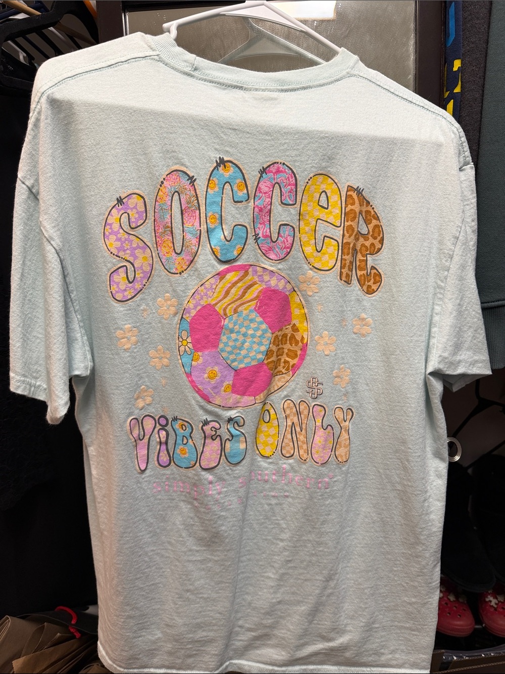 Simply Southern Light Blue "Soccer Vibes Only" Graphic Tee